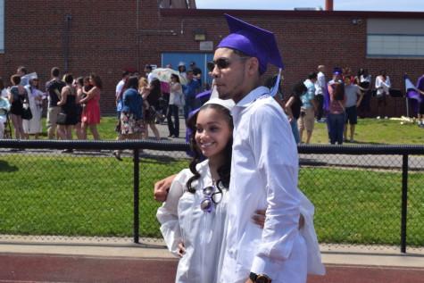 Sade Sisson and Brandon Soto pose for a  goodbye picture.