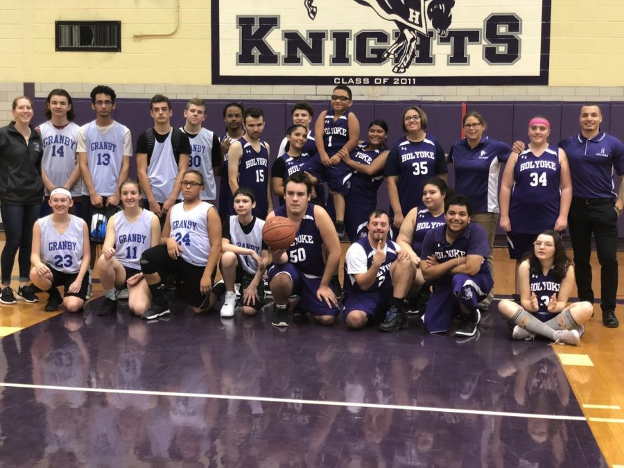 Holyoke Knights Unified Basketball Team takes the win in their first Home Game